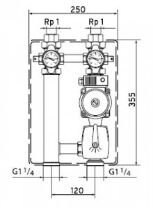 Насосная группа Vaillant для смесительного контура отопления со смесителем R1/2, 3-х ступенчатый