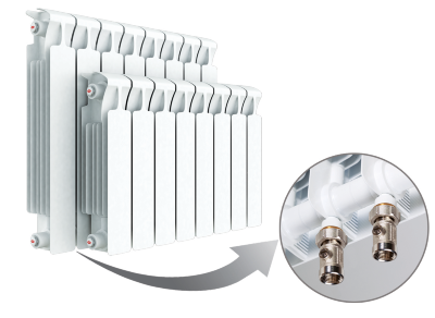 Радиатор биметаллический Rifar Monolit Ventil 500 нижнее подключение 8 секций